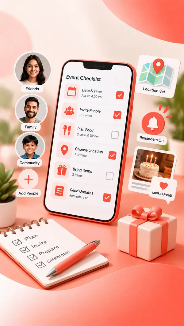 Checklist showing items that are ready and items still missing